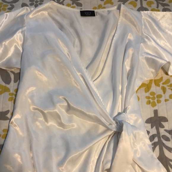 Vici Satin Wrap Dress - Picture 3 of 3